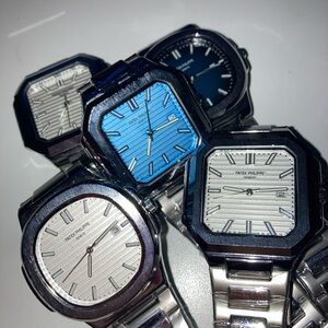 Patek Philippe Stainless Steel Watches - Blue & Silver Dials